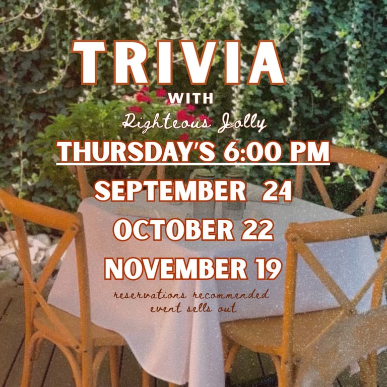 Trivia Night in the Garden | Lambertville, NJ