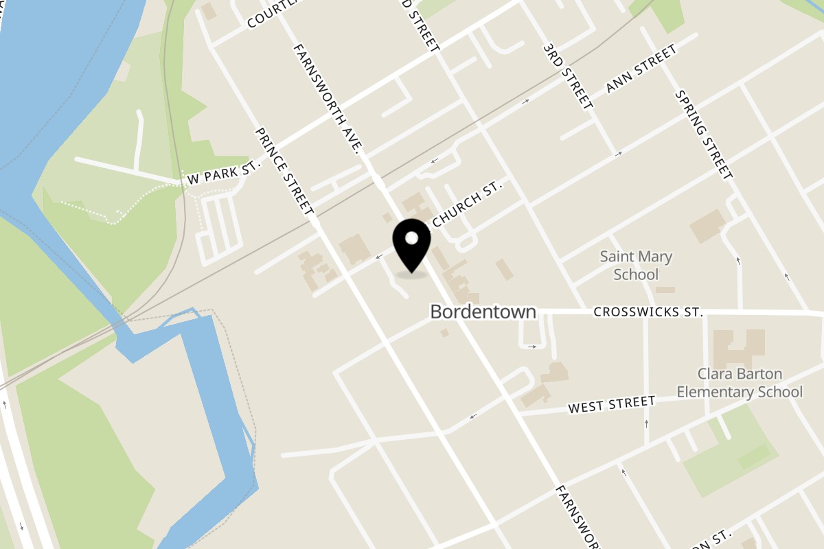 Map showing the location of Under the Moon Bordentown - Under the Moon on 210 Farnsworth Ave in Bordentown
